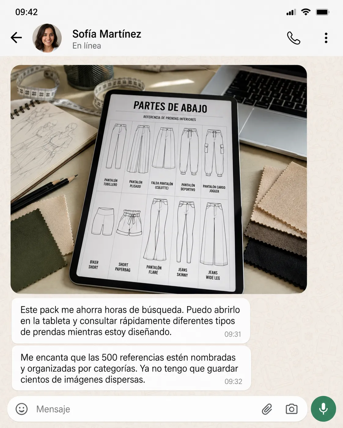 Testimonio de Sofía Martínez: el pack le ahorra horas de búsqueda y reúne 500 referencias organizadas